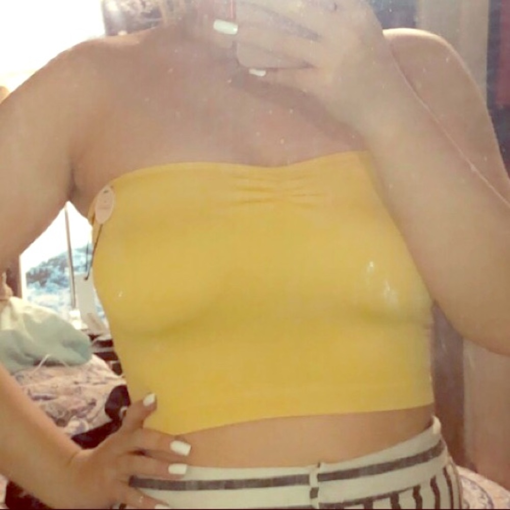 Yellow tube top from Forever 21